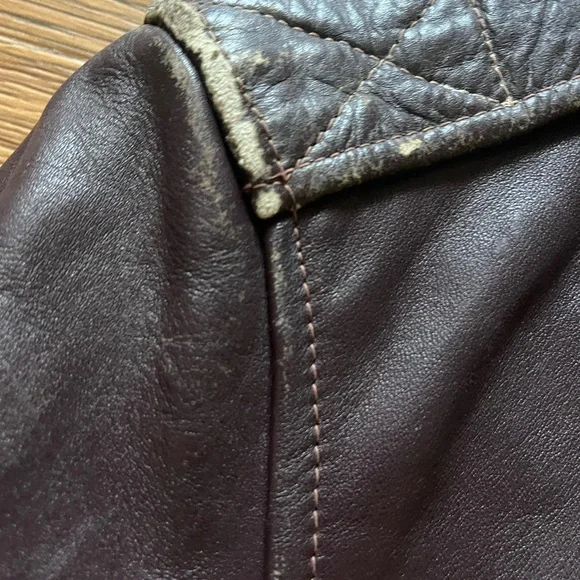 Vintage Men's Dark Brown Leather motorcycle Jacket, size S. - Picture 7 of 10